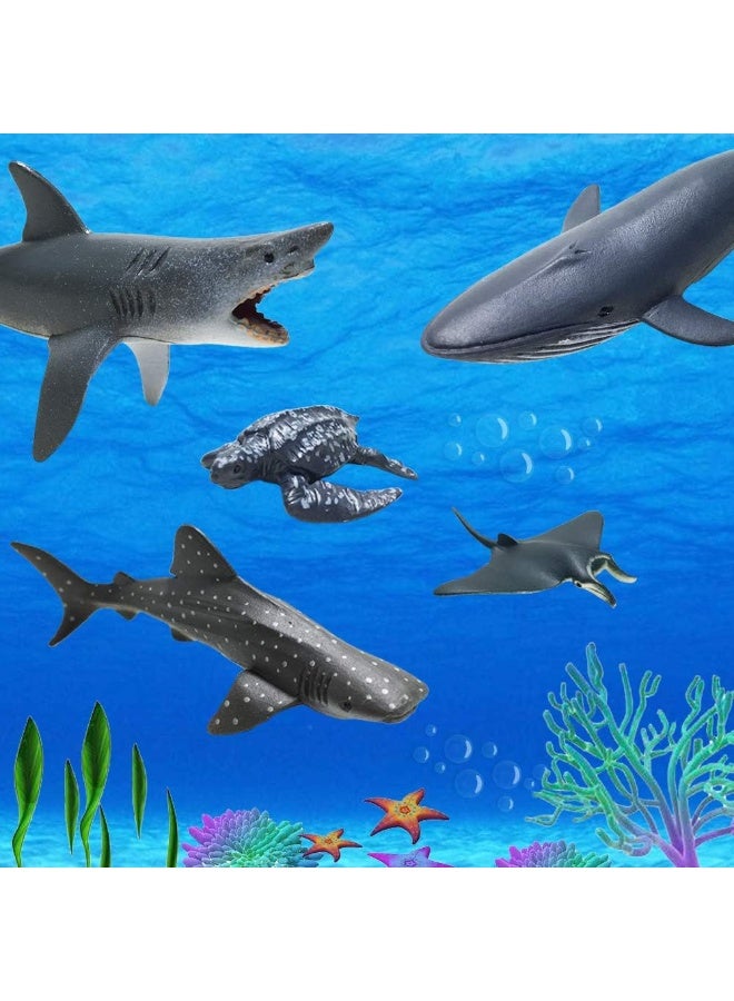 Halamodo 12 Pcs Mini Marine Animal Model Toy Set - Realistic Sea Creatures Collection Including Manatee, Shark, Turtle, Dolphin, Penguin, Seal, Walrus etc, Kids Imagination Development，Durable Plastic Ocean Education Toys, Ocean Theme Party Gift， Birthday Gift For Boys And Girls - Image 5