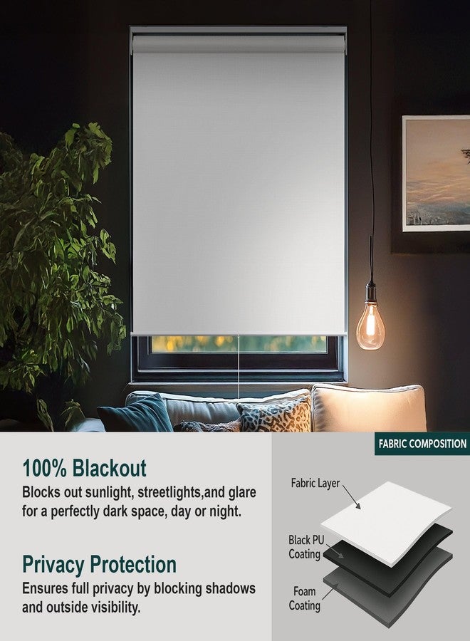 CHICOLOGY Roller Window Shades , Window Blinds , Window Shades for Home , Roller Shades , Window Treatments , Window Blinds Cordless , Door Blinds , Byssus White (Blackout), 32"W X 72"H - Image 3