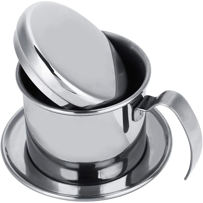 TOPINCN Coffee Maker Pot, Stainless Steel Vietnamese Coffee Drip Filter Maker Single Cup Coffee Drip Brewer Portable for Home Kitchen Office Outdoor Use Best Gift Choice for Baristas Coffee - Image 1