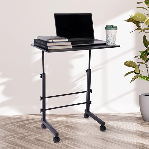 KYZEN Height Adjustable Multipurpose Table on Wheels for Study, Laptop, Office Work, Classroom and Computer Use, Mobile Workstation Desk with Smooth Rolling Casters Size: 39Lx59Wx76H CM - Image 1