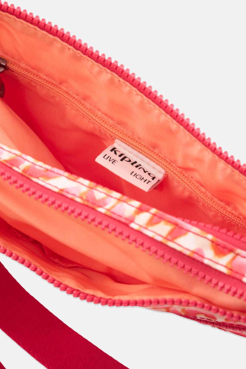 kipling حقيبة كتف نسائية بنقشة حيوانات مع حلقة مفاتيح، متعددة الألوان - Image 3