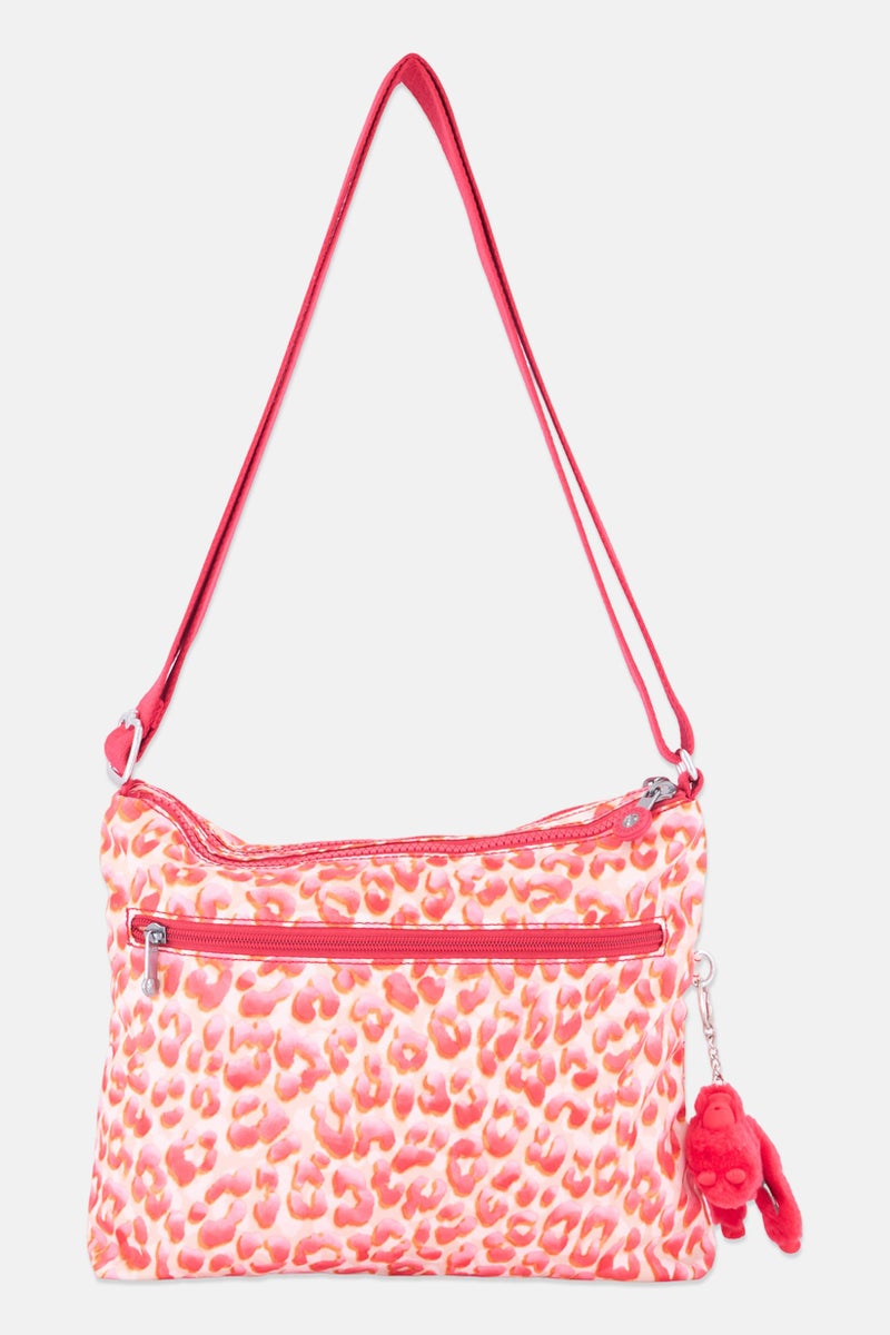 kipling حقيبة كتف نسائية بنقشة حيوانات مع حلقة مفاتيح، متعددة الألوان - Image 2