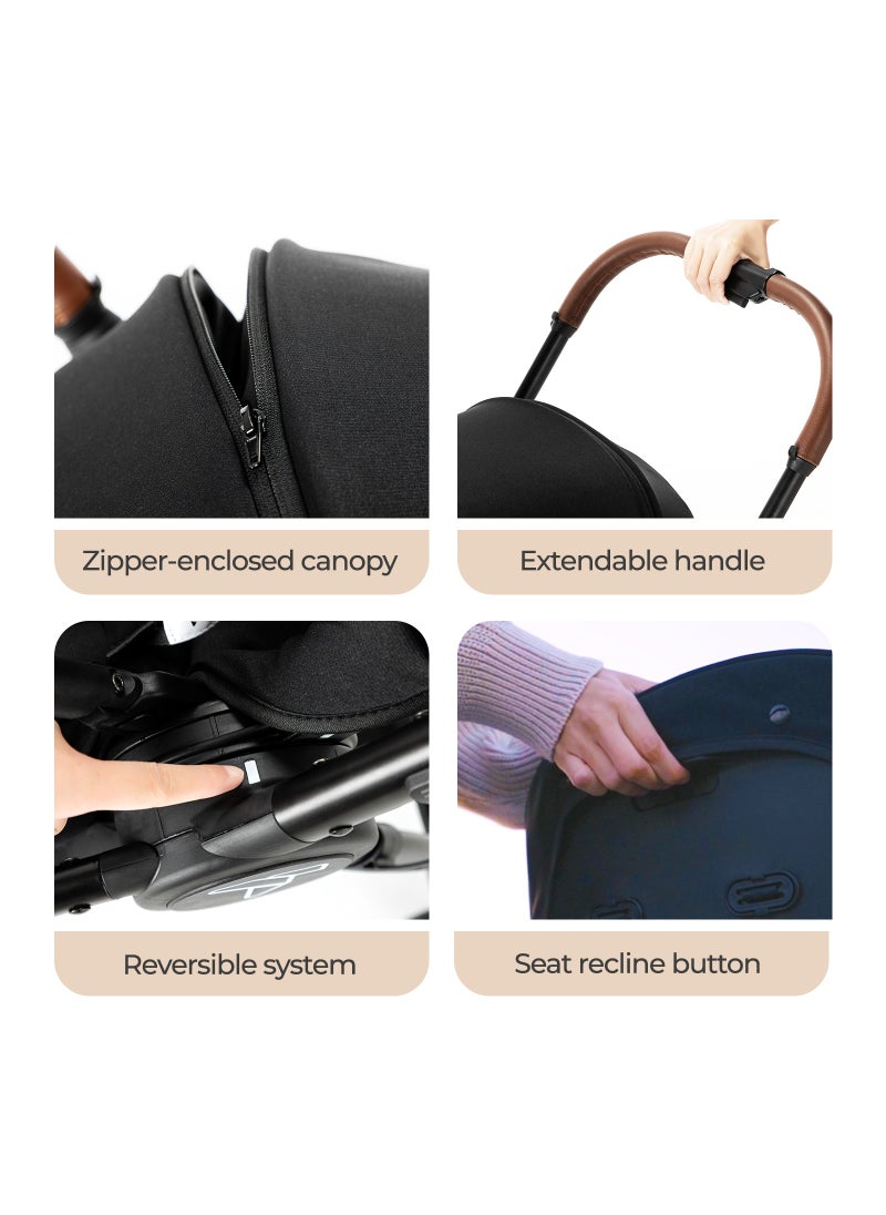 Travel Stroll 2 Stroller With Reversible, Multi Recline Seat - Black - pzsku/Z614570DF7B4C6F97ED6FZ/45/_/1702011392/859610b1-9d76-4cdb-a8de-d7a55826a9eb