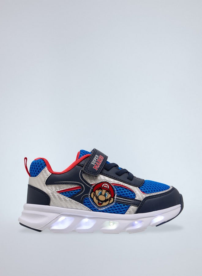 Super Mario Applique Detail Light-Up Sneakers with Hook and Loop Closure  - Image 4