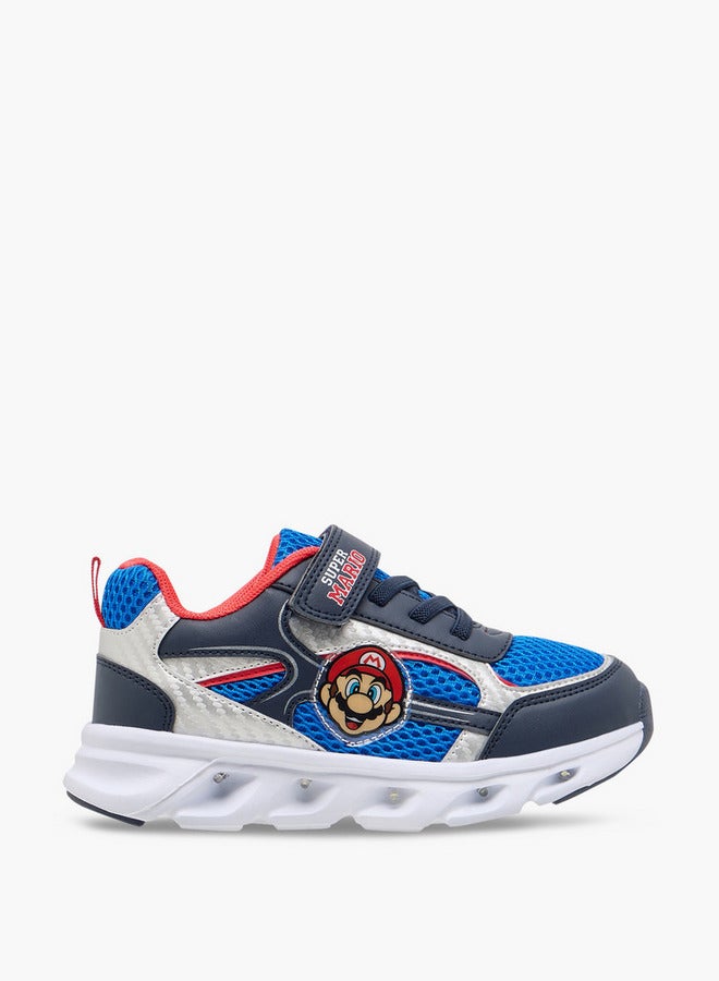 Super Mario Applique Detail Light-Up Sneakers with Hook and Loop Closure  - Image 3
