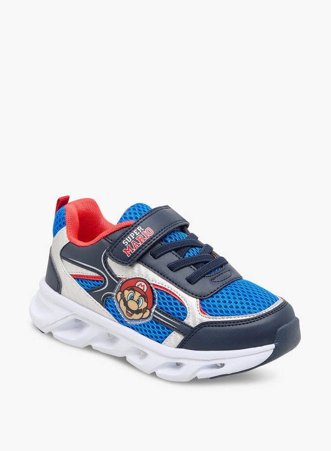 Super Mario Applique Detail Light-Up Sneakers with Hook and Loop Closure  - Image 2