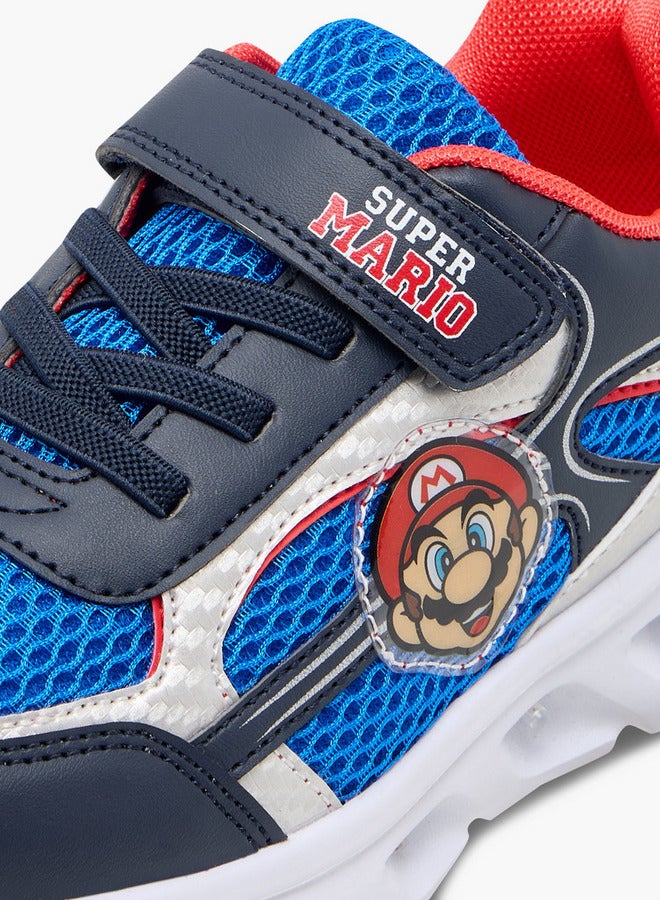 Super Mario Applique Detail Light-Up Sneakers with Hook and Loop Closure  - Image 5