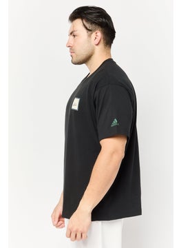 Adidas Men Loose Fit Short Sleeves Outdoor T-Shirt, Black  - Image 3