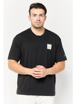 Adidas Men Loose Fit Short Sleeves Outdoor T-Shirt, Black  - Image 1