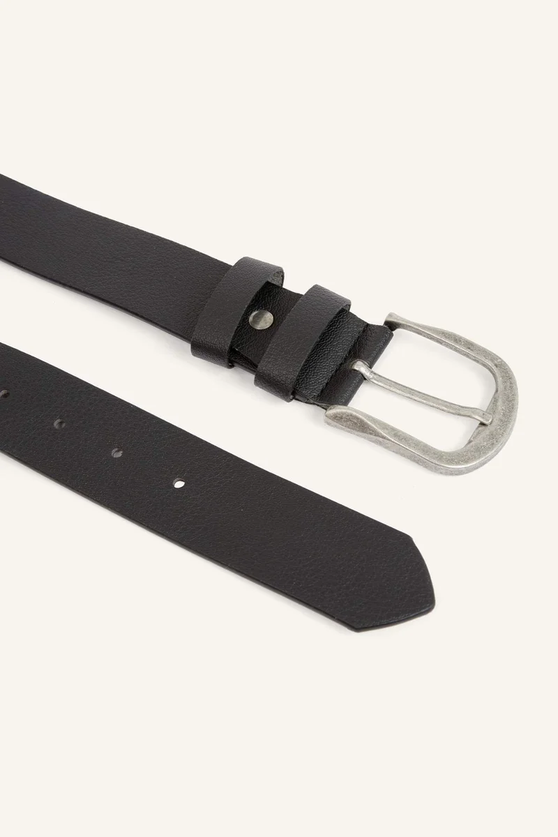 Defacto  Man Rectangle Clasp Faux Leather Classic Belt for Men | Best Price UAE