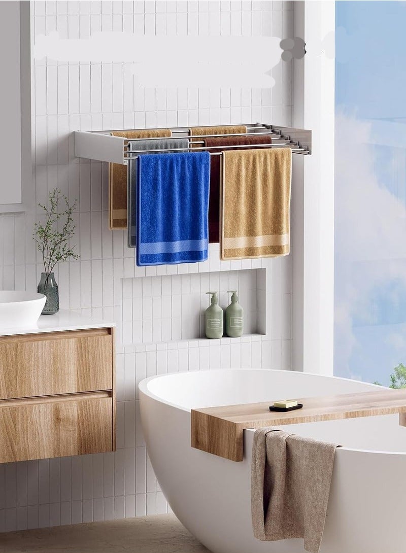 Beauenty The Wall-Mounted Clothes Drying Rack Is Retractable And Foldable To Save space In Your Home size 80x40 cm  - Image 2