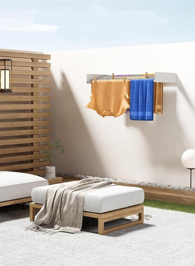 Beauenty The Wall-Mounted Clothes Drying Rack Is Retractable And Foldable To Save space In Your Home size 80x40 cm  - Image 5