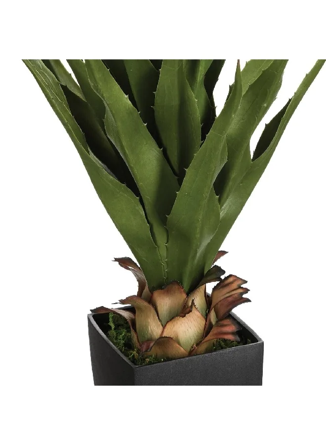 atmosphera Easy Maintenance Realistic Looking Decorative Artificial Agave Plant with Pot Green and Black 73 cm 103165