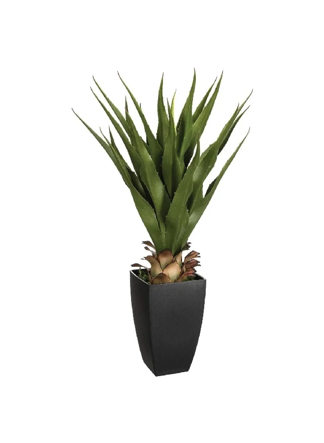 atmosphera Easy Maintenance Realistic Looking Decorative Artificial Agave Plant with Pot Green and Black 73 cm 103165