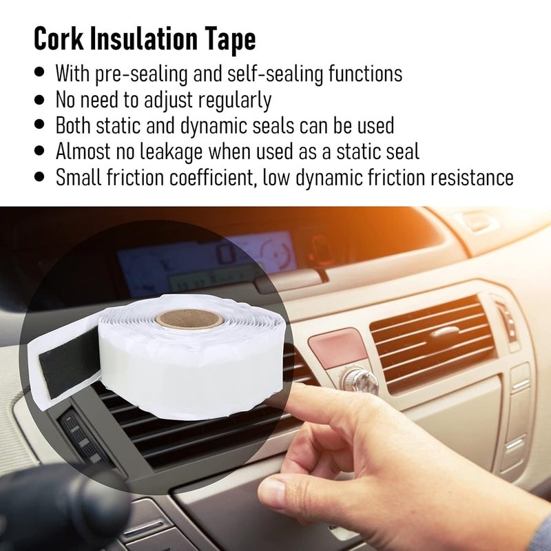 klarako 6M Rubber Cork Insulation Tape Rubber Sealing for Air Conditioner in Automotive Offices Homes - Image 2