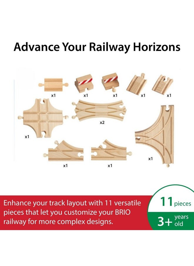 Brio BRIO World 33307 - Advanced Expansion Pack - 11 Piece Set of Wooden Train Tracks for Kids | Train Set Expansion | Fun Learning Toy | Compatible with All Railway Toys | FSC Certified  - Image 2