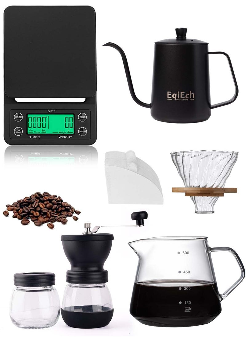 EqiEch Hand Drip Coffee Maker Set V60 Size 02 Specialty Manual Pour Over Coffee Professional Tools Kit Barista 6 in 1  - Image 2