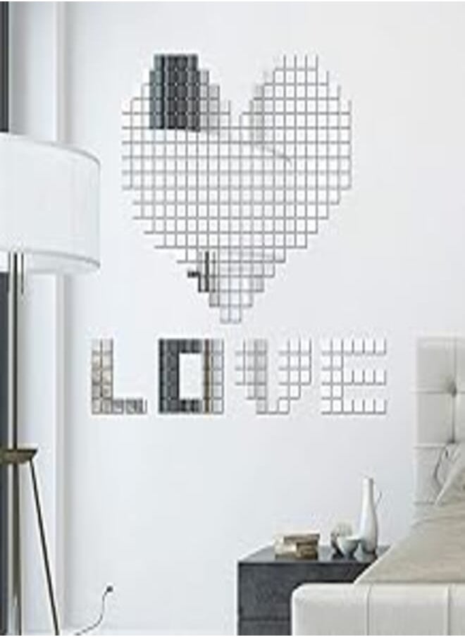 OR 100pcs 3D DIY Mirror Wall Stickers For Room Bedroom Kitchen Bathroom Decal Home Decoration 