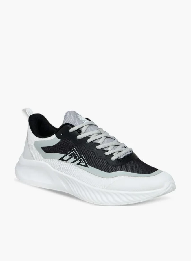 Panelled Lace-Up Sports Shoes With Pull Tab