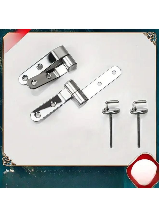 Heavy Duty Stainless Steel Toilet Lid Hinge Set With Connect 2 Large Screws Corrosion Resistant Easy Installation - Image 2