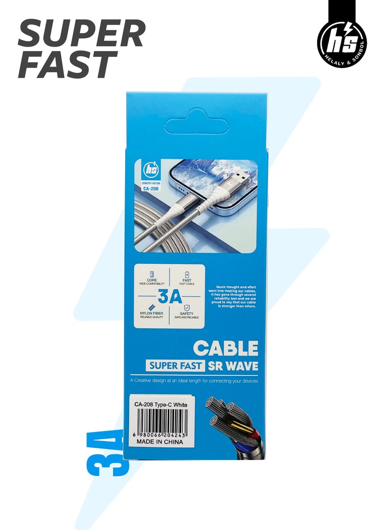 اتش اس كابل شحن USB إلى Micro USB سريع – تصميم متين – متوافق مع أجهزة أندرويد وسماعات وباور بانك – موديل 208 - Image 2