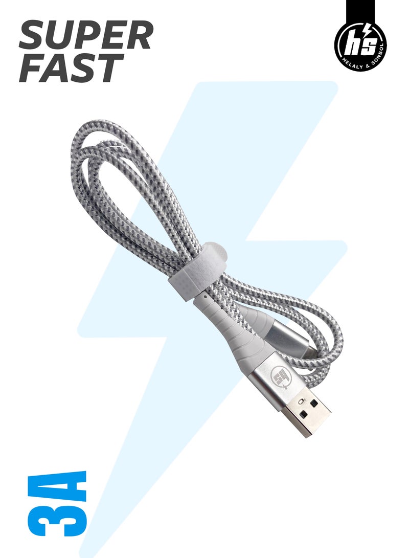 اتش اس كابل شحن USB إلى Micro USB سريع – تصميم متين – متوافق مع أجهزة أندرويد وسماعات وباور بانك – موديل 208 - Image 4