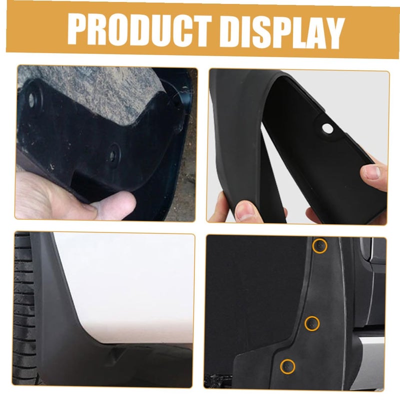 4Pcs Universal SUV Front Rear Tire Mud Flaps Splash Guards Mudguards Black - Image 4