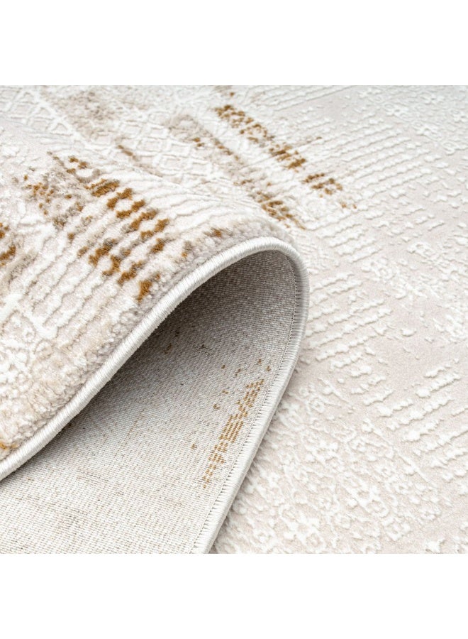 DANUBE HOME Urbana Contemporary Rug  | Washable Contemporary Rugs Style | Polypropylene + Polyester Area Rug Floor Covering | Indoor Carpet For Living Room Dining Bedroom 240X340cm-White - Image 5