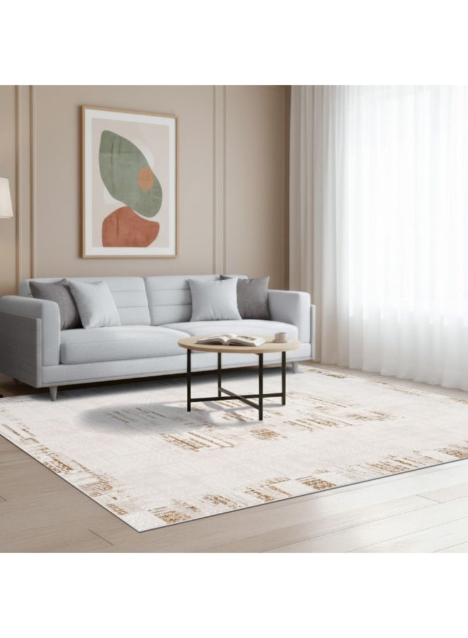 DANUBE HOME Urbana Contemporary Rug  | Washable Contemporary Rugs Style | Polypropylene + Polyester Area Rug Floor Covering | Indoor Carpet For Living Room Dining Bedroom 240X340cm-White - Image 2