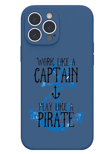 Protective Slim Fit Case Liquid Silicone Cover with Full Body Protection Anti-Scratch Shockproof Case For iPhone 13 Pro Max Blue  - Work like a Captain white copy