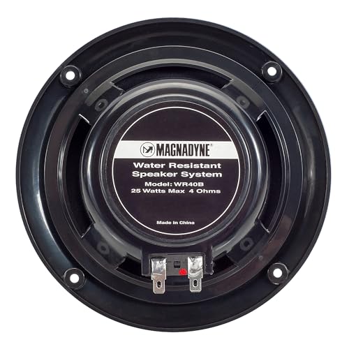 Magnadyne 5-inch Water Resistant Outdoor Speakers, Dual Cone, 25W Peak Power, Marine and RV Compatible (Black) - Image 3