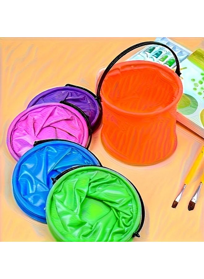 دلو PVC متين ومحمول وقابل للطي للصيد في الهواء الطلق والشاطئ والتخييم، لون عشوائي - Image 5