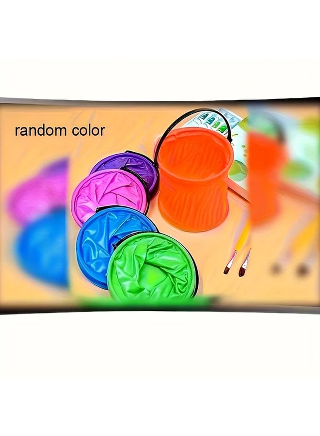 دلو PVC متين ومحمول وقابل للطي للصيد في الهواء الطلق والشاطئ والتخييم، لون عشوائي - Image 1