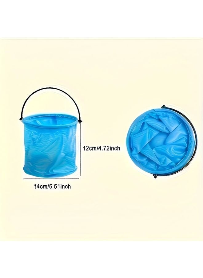 دلو PVC متين ومحمول وقابل للطي للصيد في الهواء الطلق والشاطئ والتخييم، لون عشوائي - Image 4