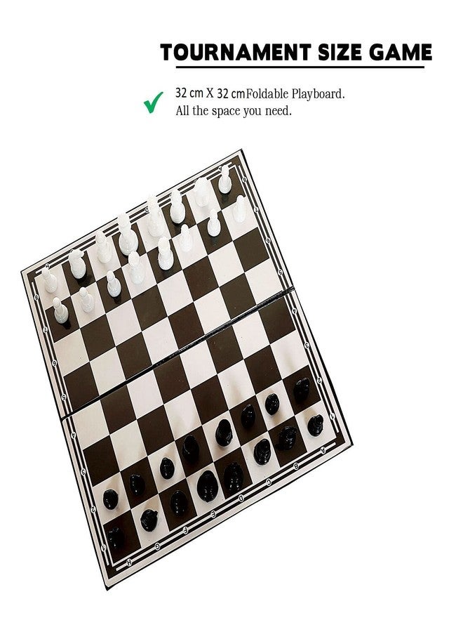 TOPTEAM Top Team Magnetic Educational Toys Travel Chess Set with Folding Board for Kids and Adults Black Color (12 Inch). - Image 2