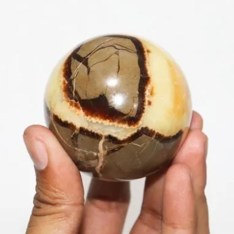 Excel Polished Septarian Dragon Stone Sphere Natural Calcite Aragonite Crystal Mineral Stone Ball - Madagascar - Image 1