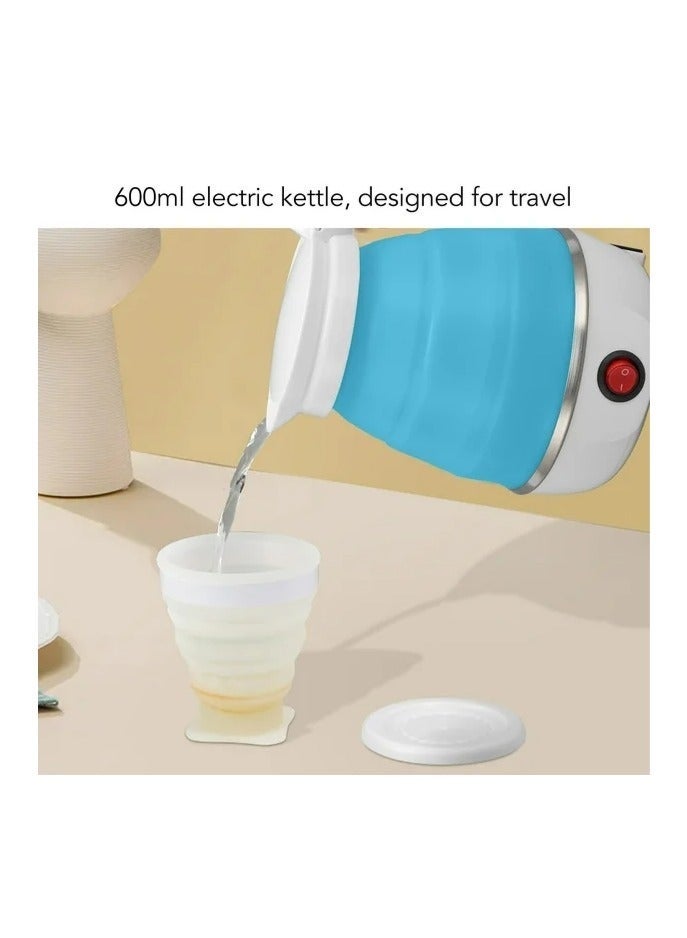 ELTRAZONE 600ml Foldable Electric Kettle – Portable Telescopic Travel Kettle with Collapsible Silicone Body, Fast Boil 600W, Food-Grade Safe – Ideal for Outdoor, Office & Hotel Use - Image 3