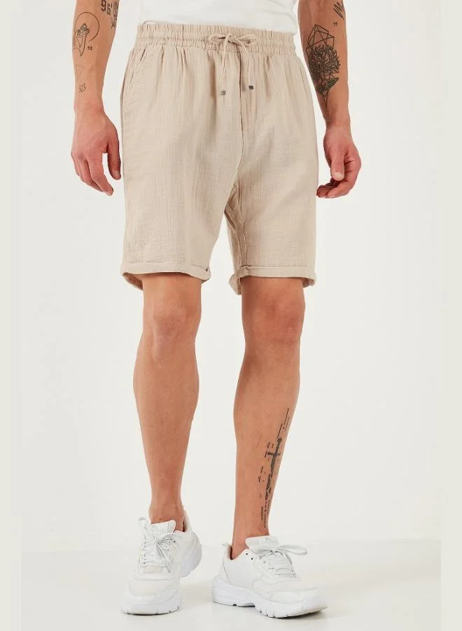 Buratti Buratti 100% Cotton Regular Fit Normal Waist Muslin Short Men's SHORT CF25S657802