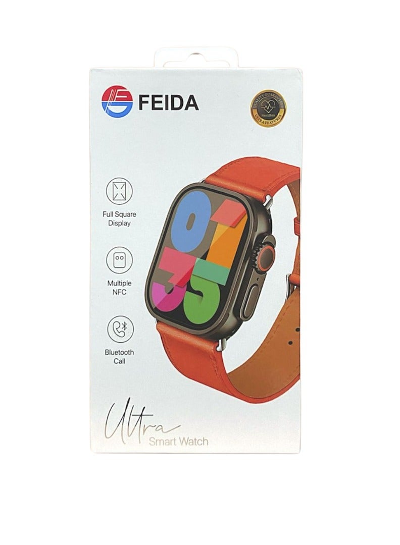 Feida Ultra  Smart Watch with 49mm Sports Wristband for Health and Fitness Tracking - Orange