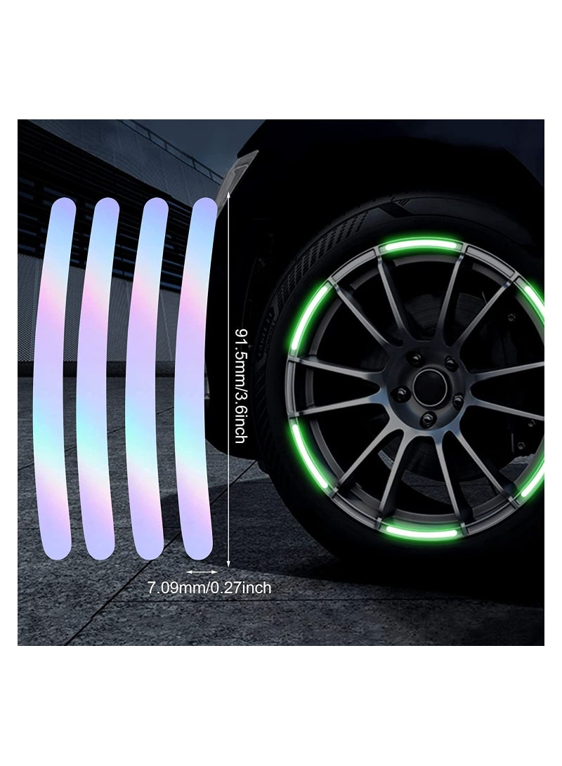 Excefore Reflective Car Wheel Rim Stickers 20pcs Night Safety Warning Car Stickers Anti-Scratch Reflective Stickers Car Motorcycle Wheel Safety Decorative Car Decals Universal for Car Vehicle Truck - Image 3