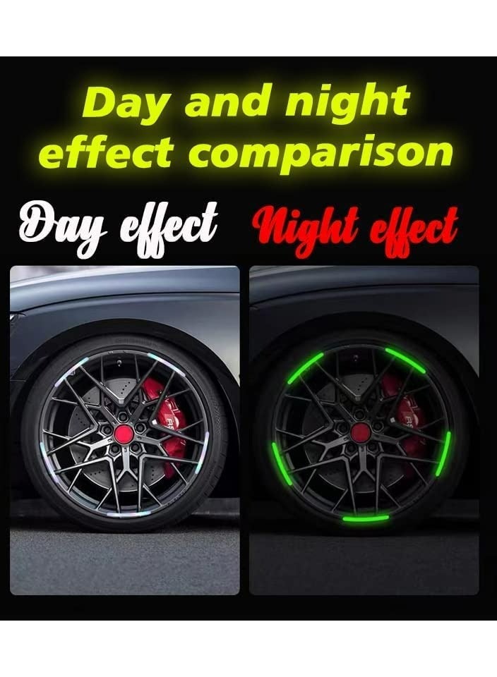 Excefore Reflective Car Wheel Rim Stickers 20pcs Night Safety Warning Car Stickers Anti-Scratch Reflective Stickers Car Motorcycle Wheel Safety Decorative Car Decals Universal for Car Vehicle Truck - Image 2