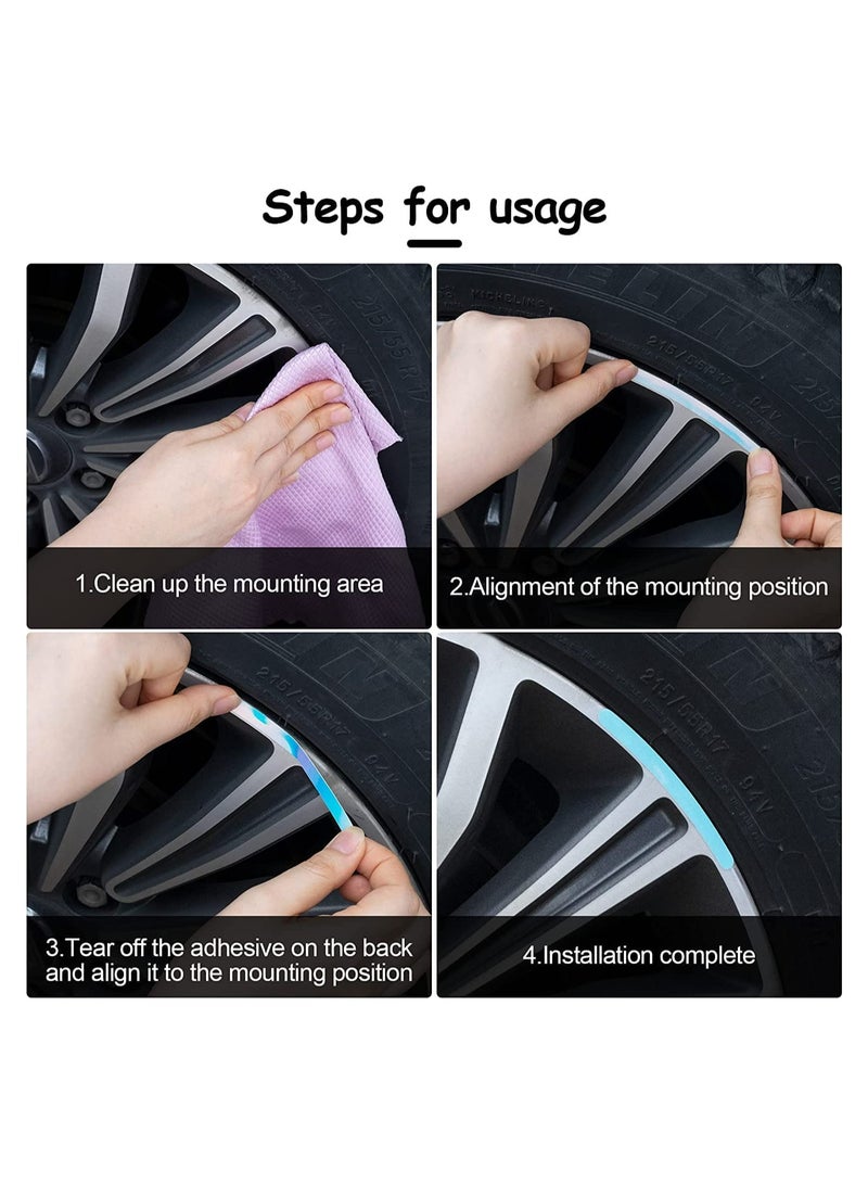 Excefore Reflective Car Wheel Rim Stickers 20pcs Night Safety Warning Car Stickers Anti-Scratch Reflective Stickers Car Motorcycle Wheel Safety Decorative Car Decals Universal for Car Vehicle Truck - Image 4