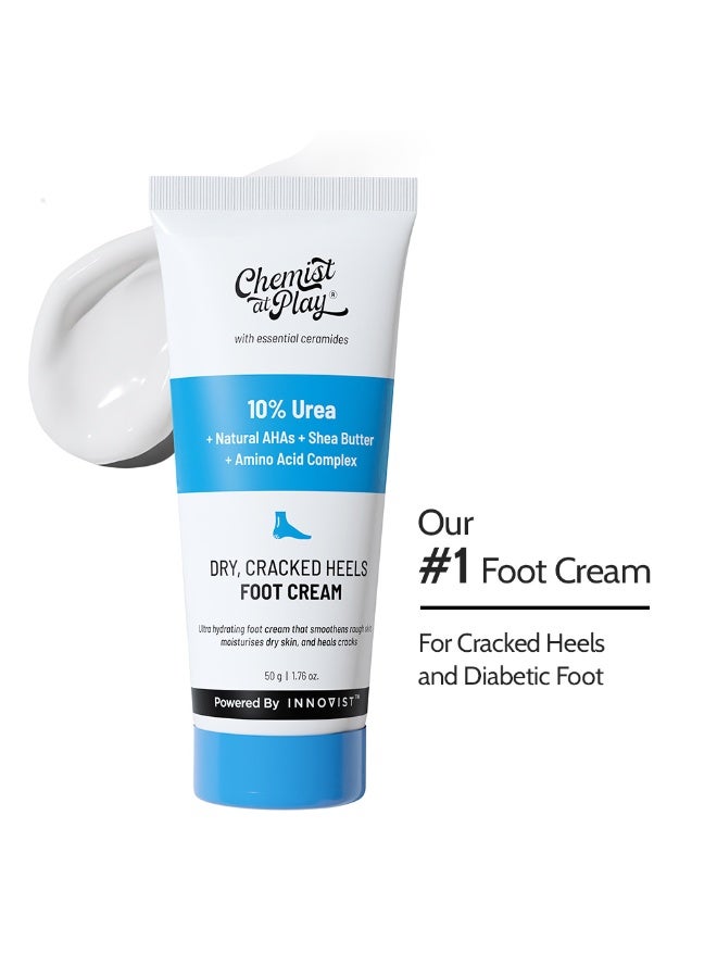 Chemist at Play Foot Cream for Cracked Heels & Diabetic Foot | Up to 24 hours of Moisturization | 10% Urea & Natural AHAs | Nourishment & Hydration | For Dry & Cracked Feet | Lightweight | 50g - Image 5
