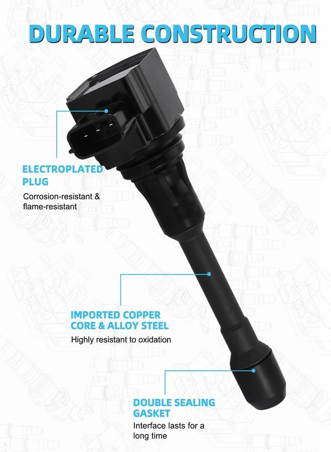 TAUTOY ملف إشعال TAUTOY UF549 وشمعة إشعال 9029 لسيارات إنفينيتي FX50 M56 Q70، ونيسان ألتيما، كيوب، إكواتور، فرونتير، NP300، روغ، سنترا، تيدا، أورفان، فيرسا، إكس تريل بمحركات 1.6 لتر، 1.8 لتر، 2.0 لتر، 2.5 لتر، 5.0 لتر، 5.6 لتر (موديلات 2005-2019)، 4 قطع - Image 3