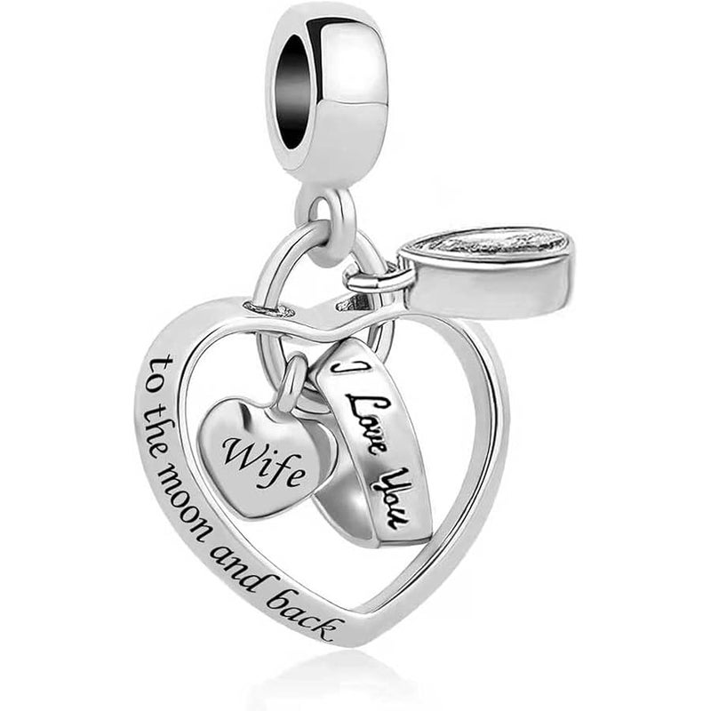 KunBead Grandma Sister Mom Birthstone Heart Birthday Family Daughter Love Bead Charms for Bracelets Necklaces - Image 1