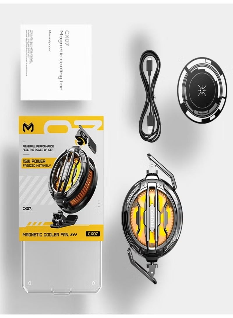 Memo CX07 Smartphone Magnetic Cooler with 15W Fast Cooling Radiator Fan – USB Powered Semiconductor Heatsink for Phones and Tablets – Ultra-Quiet, Portable Phone Cooler for Gaming, Streaming & Long Sessions – Efficient Heat Dissipation & Magnetic Attachment - Image 4