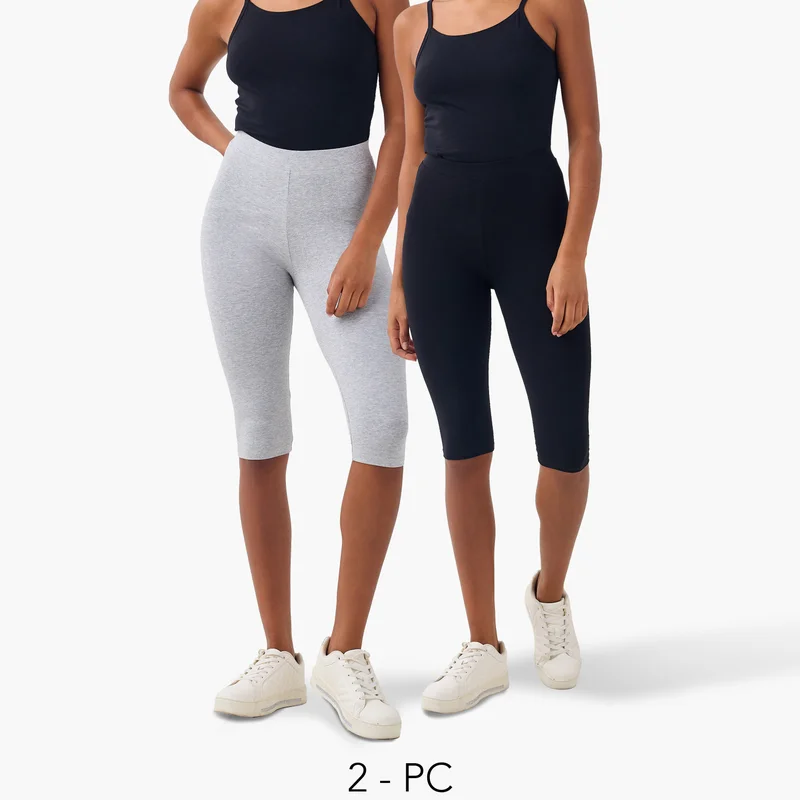 سبلاش فيڤ Set of 2 - Cropped Leggings with Elasticated Waistband