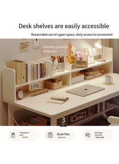 AIWANTO Desk with Storage PC Multifunctional Home Office Modern Laptop Sturdy Shelves Simple Stylish Workstation Study Table White 140x102x60cm  - Image 4