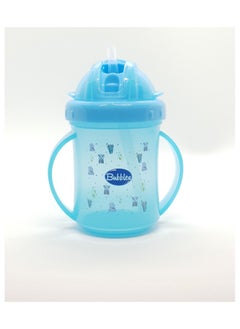 Bubbles Bubbles Baby Cup with Silicone Straw Blue 