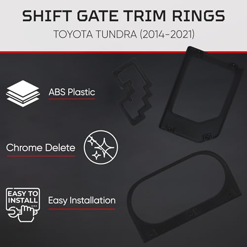 AJT DESIGN Cup Holder, Gear Shifter, & Shift Gate Trim Rings for Toyota Tundra (2014-2021) | Matte Black Chrome Delete Kit Made with Impact Resistance ABS Plastic | Easy Installation | Made in USA - Image 4